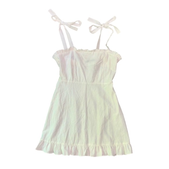 Nasty Gal “Can’t Tie My Love Ruffle Mini Dress” in white - Picture 3 of 8